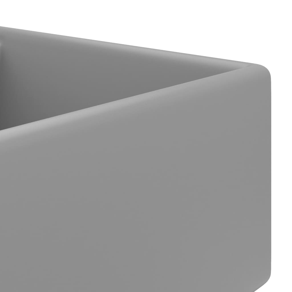vidaXL Luxusní umyvadlo přepad čtvercové matné světle šedé 41x41 cm