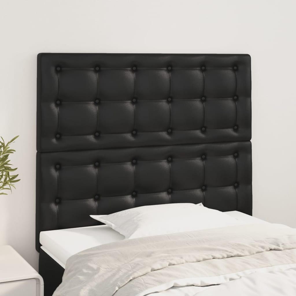 vidaXL Čelo postele 2 ks černé 80 x 5 x 78/88 cm umělá kůže