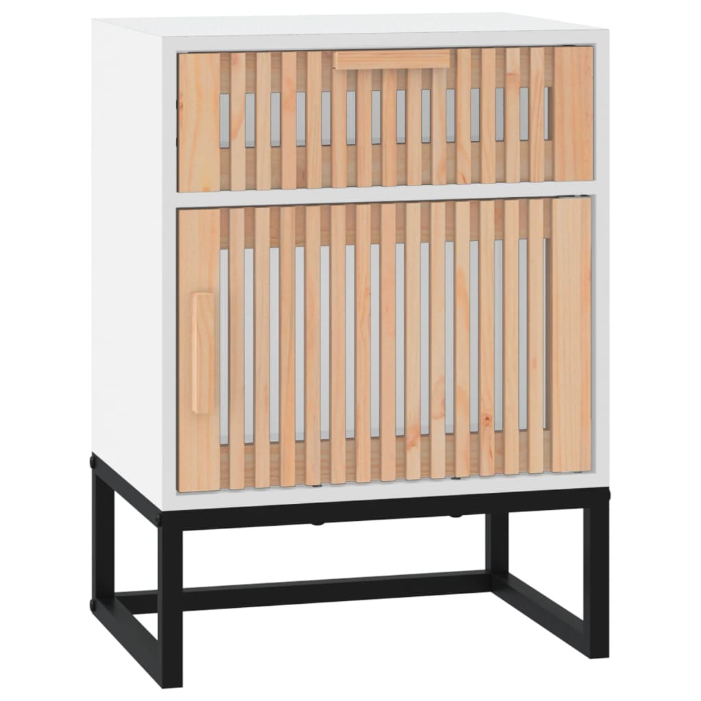 vidaXL Noční stolek bílý 40 x 30 x 55,5 cm kompozitní dřevo a železo