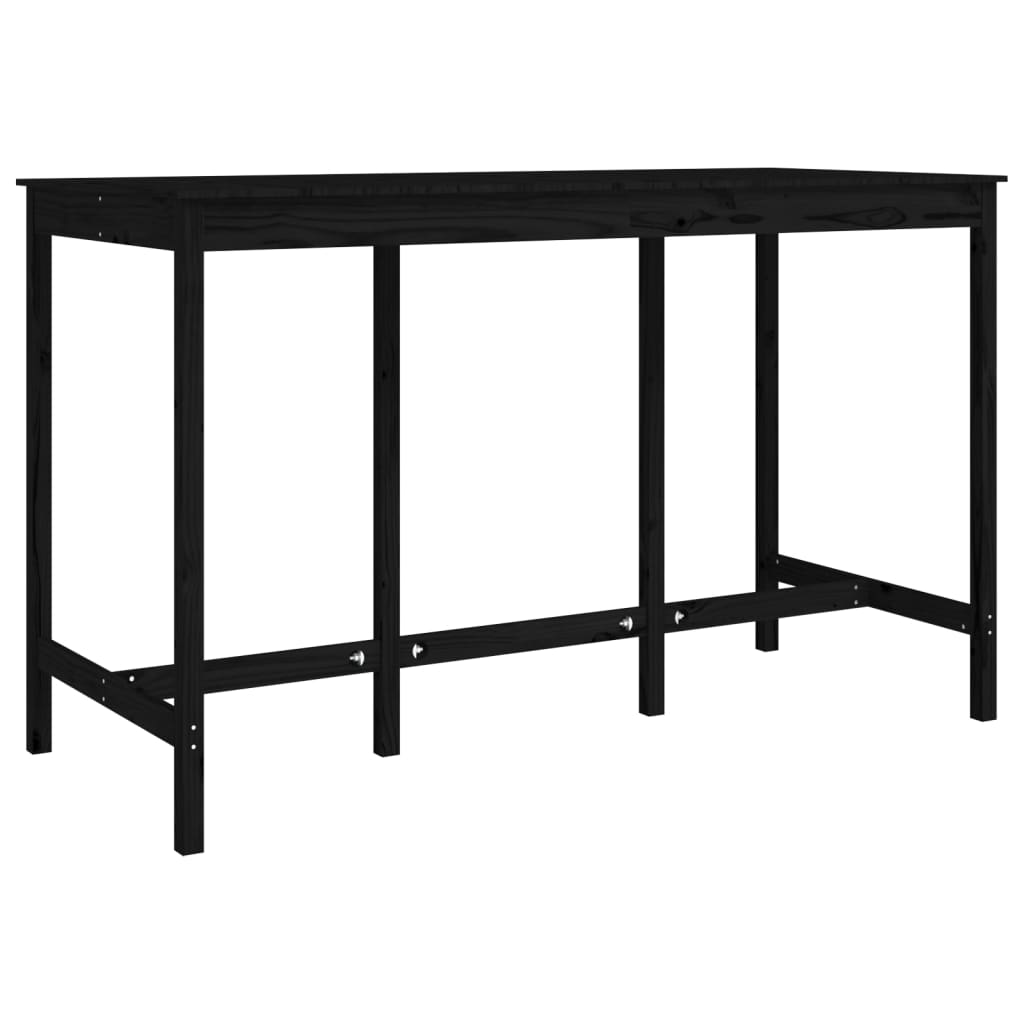 vidaXL Barový stolek černý 180 x 80 x 110 cm masivní borové dřevo