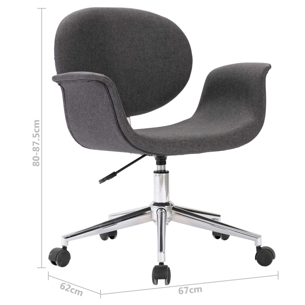 vidaXL Otočné jídelní židle 2 ks šedé textil