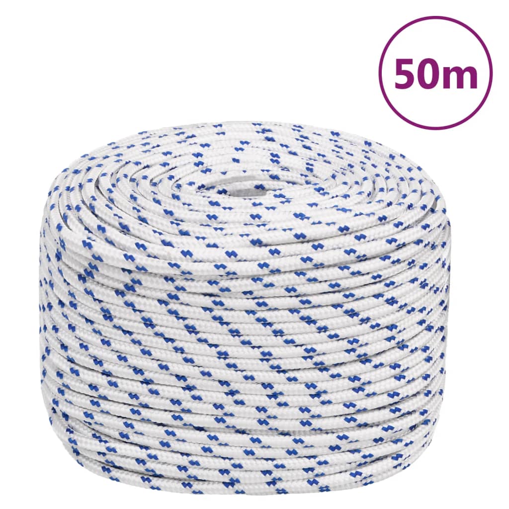 vidaXL Lodní lano bílé 6 mm 50 m polypropylen
