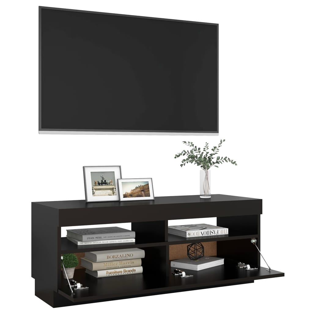 vidaXL TV skříňka s LED osvětlením černá 100 x 35 x 40 cm