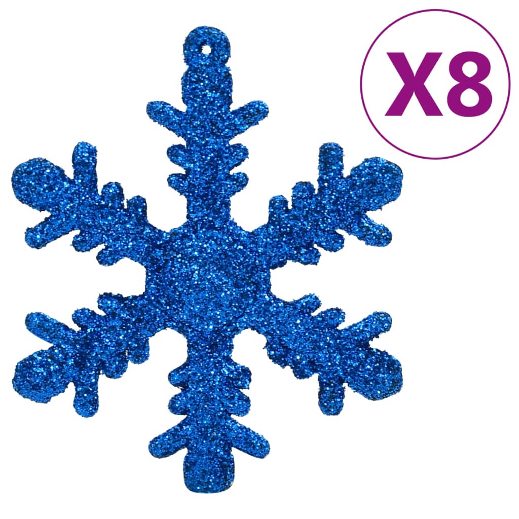 vidaXL 111dílná sada vánočních ozdob modrá polystyren