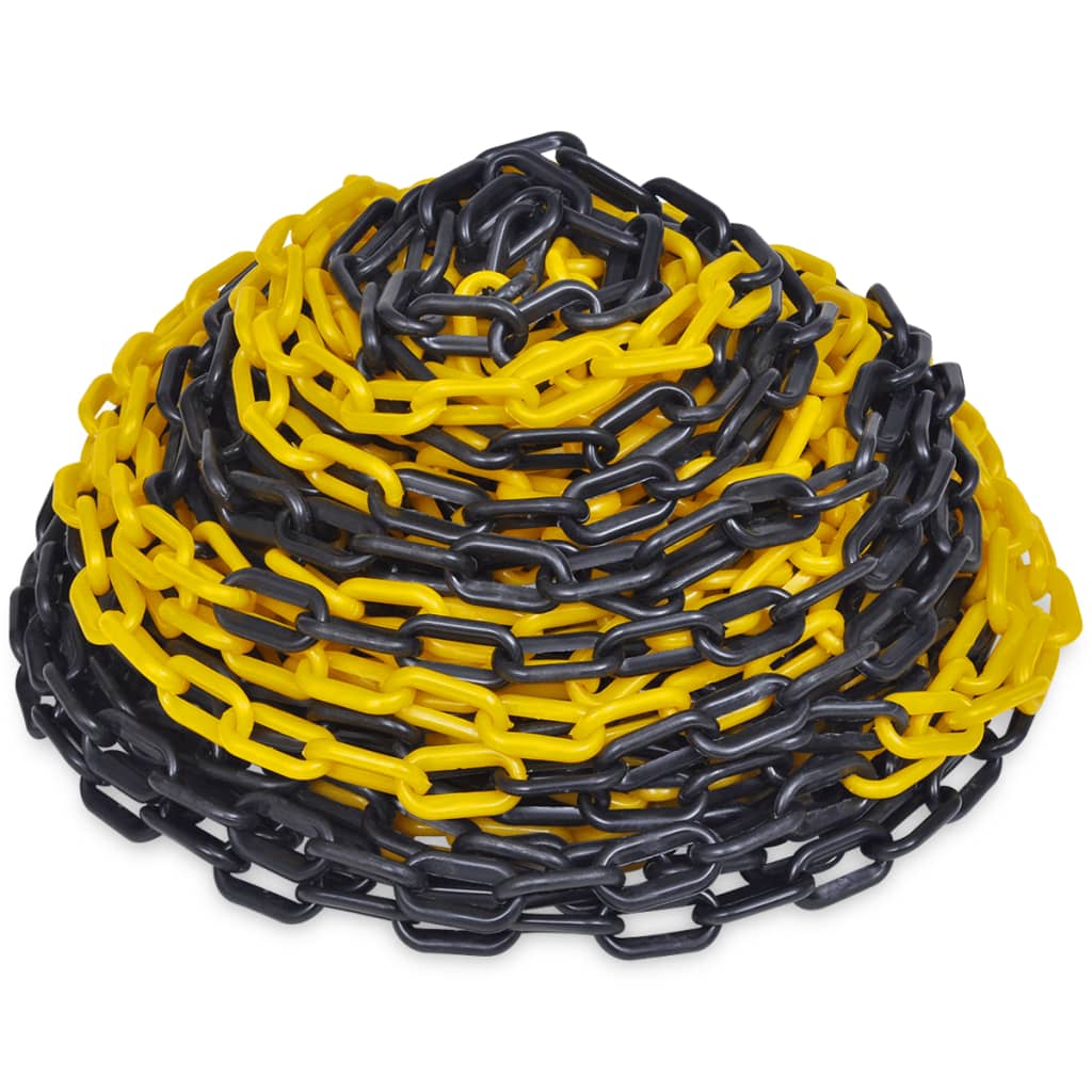 Plastový výstražný řetěz žluto-černý, 30 m