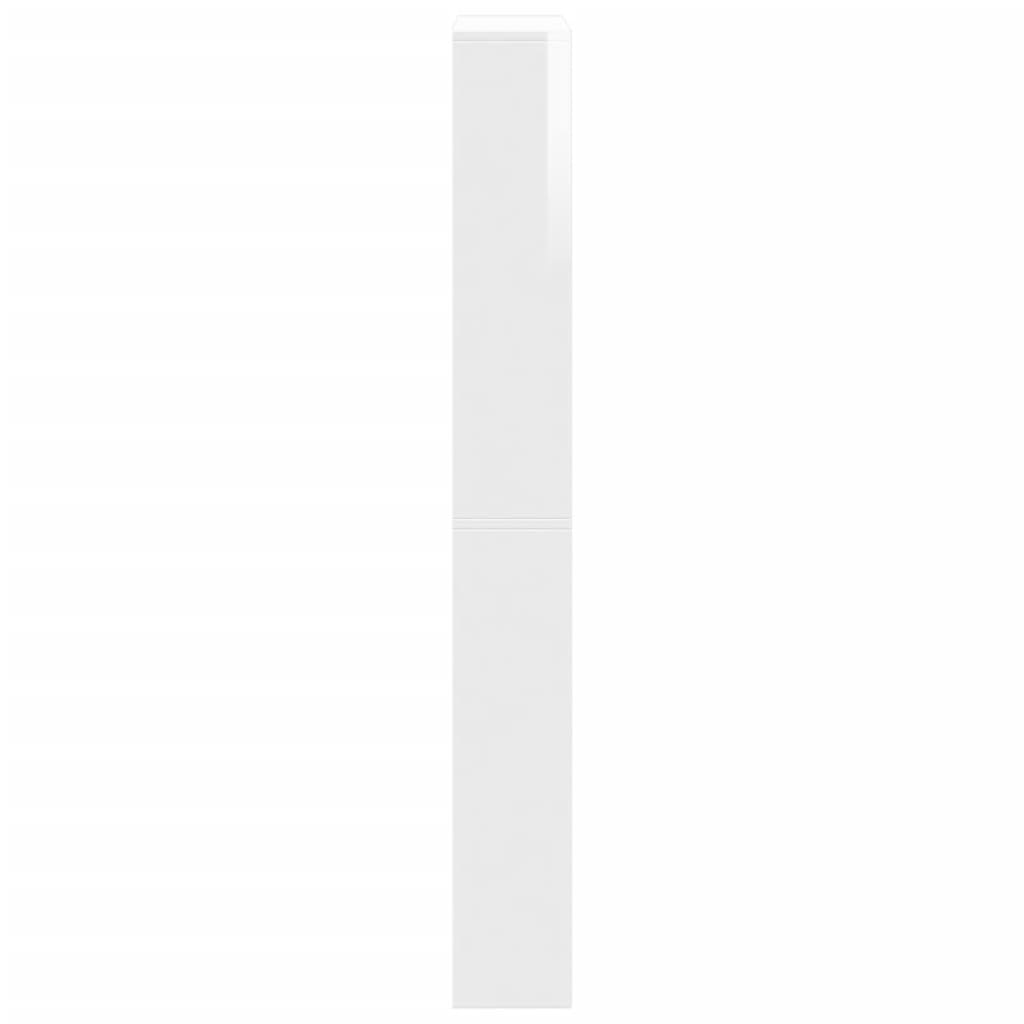 vidaXL Botník se zrcadlem 4patrový bílý s vysokým leskem 63x17x134 cm