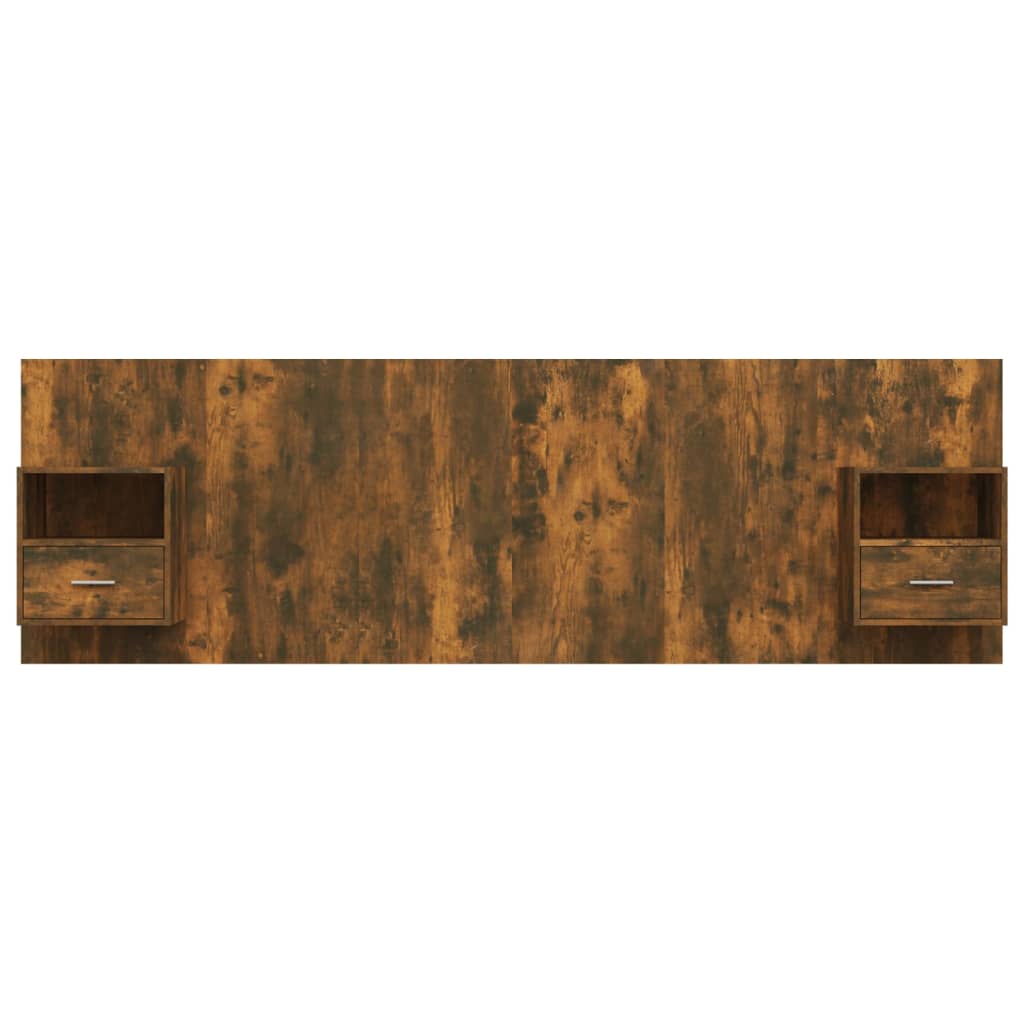vidaXL Čelo postele se skříňkami kouřový dub kompozitní dřevo