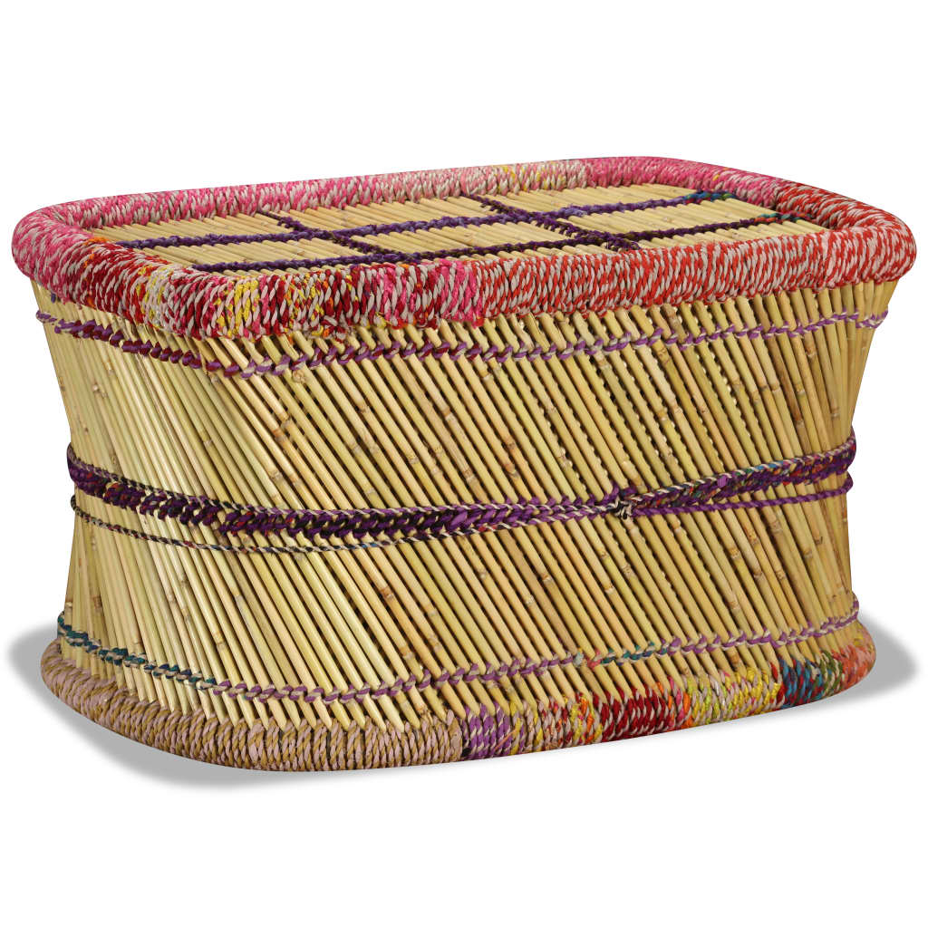 vidaXL Konferenční stolek bambus chindi design vícebarevný