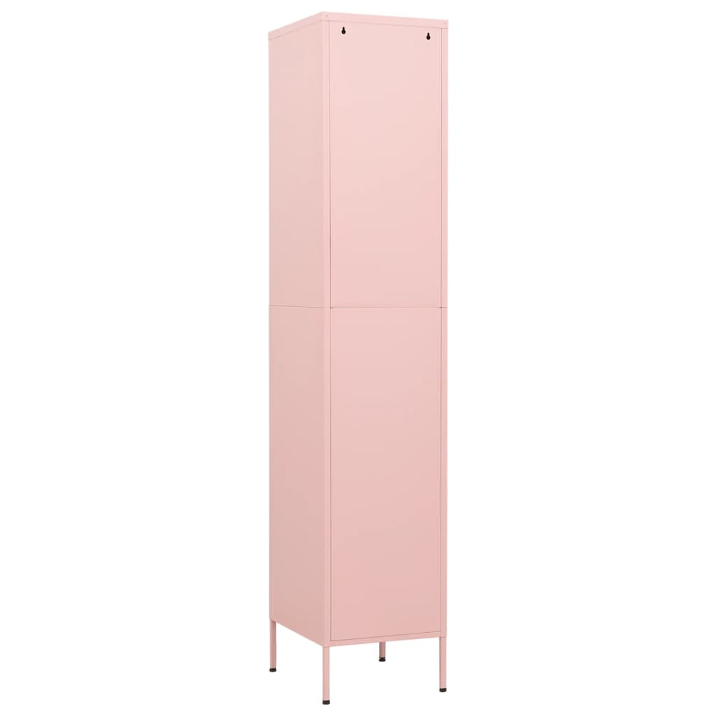 vidaXL Uzamykatelná skříň růžová 35 x 46 x 180 cm ocel