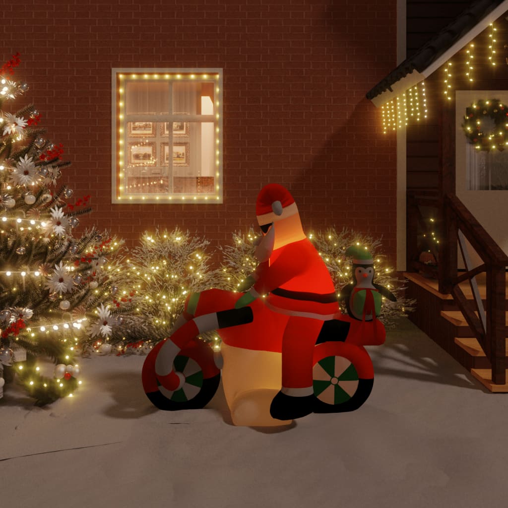 vidaXL Nafukovací Santa Claus s LED diodami 156 cm