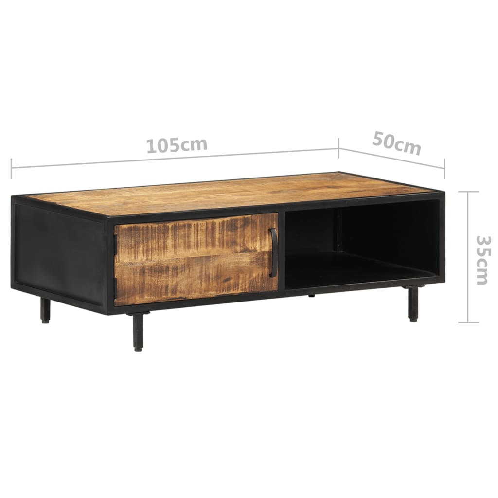 vidaXL Konferenční stolek 105 x 50 x 35 cm hrubé mangovníkové dřevo