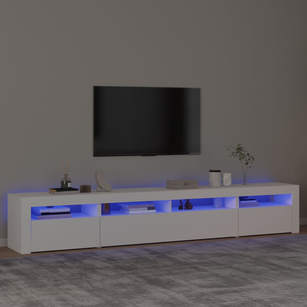 vidaXL TV skříňka s LED osvětlením bílá 240x35x40 cm