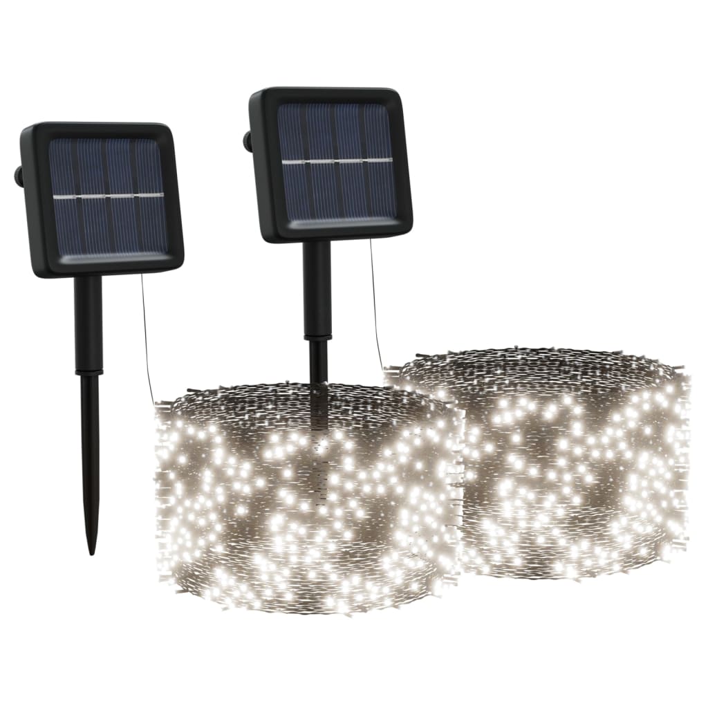vidaXL Solární světelné řetězy 2 ks 2x200 LED studené bílé dovnitř/ven