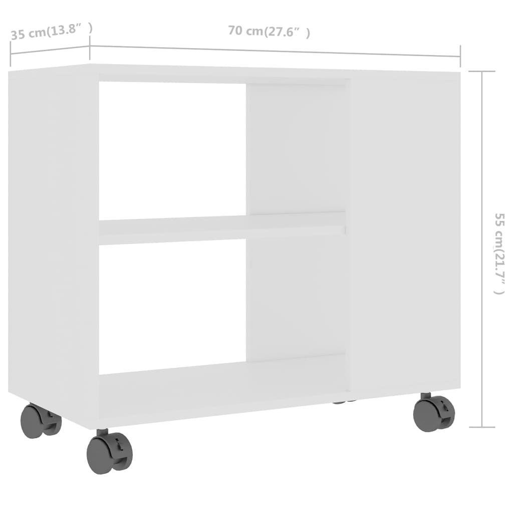 vidaXL Odkládací stolek bílý 70 x 35 x 55 cm kompozitní dřevo