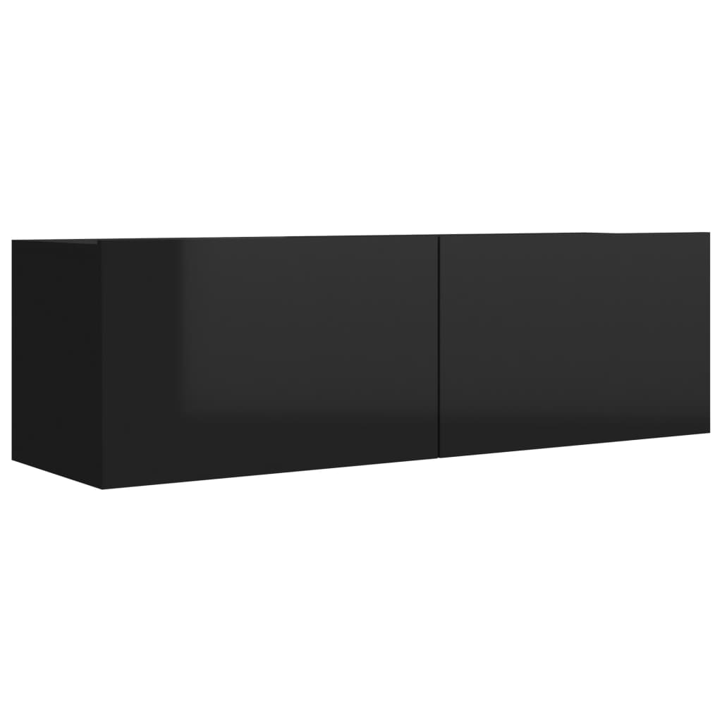 vidaXL TV stolek černý s vysokým leskem 100 x 30 x 30 cm dřevotříska
