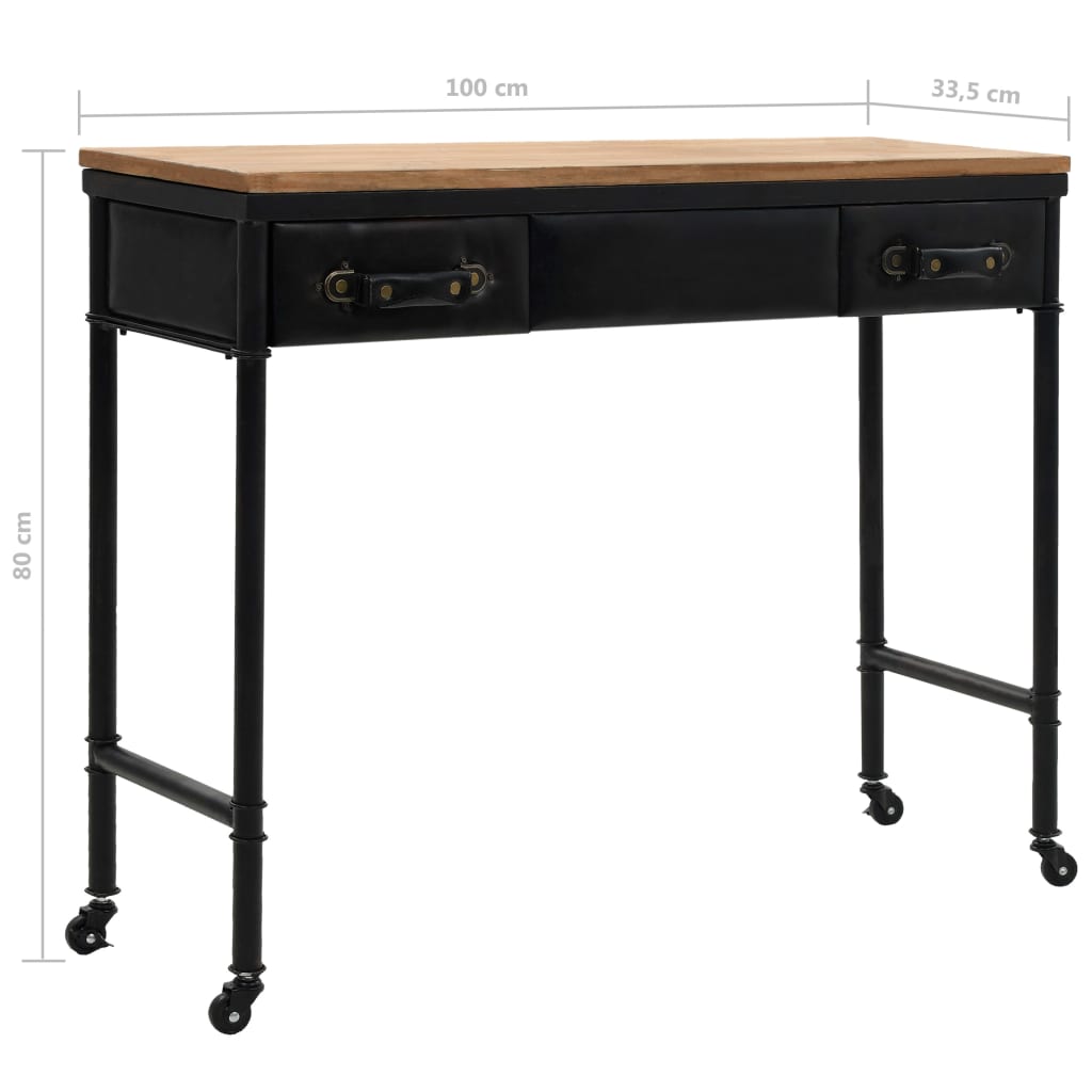 vidaXL Konzolový stolek z MDF a jedlového dřeva 100 x 33,5 x 80 cm