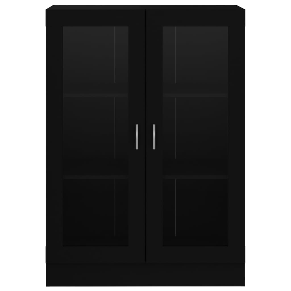 vidaXL Prosklená skříň černá 82,5 x 30,5 x 115 cm dřevotříska