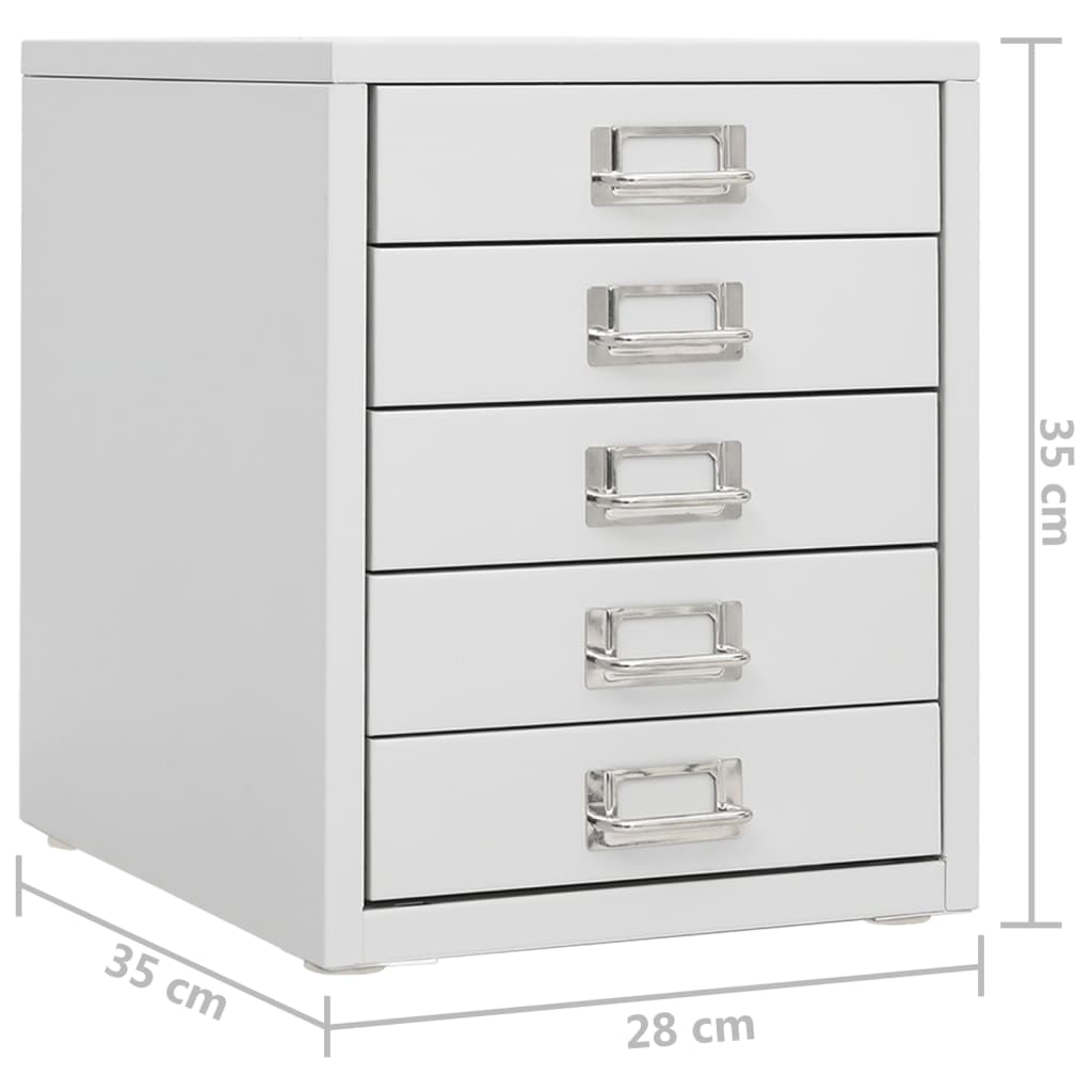 vidaXL Kancelářská skříň šedá 28 x 35 x 35 cm kov