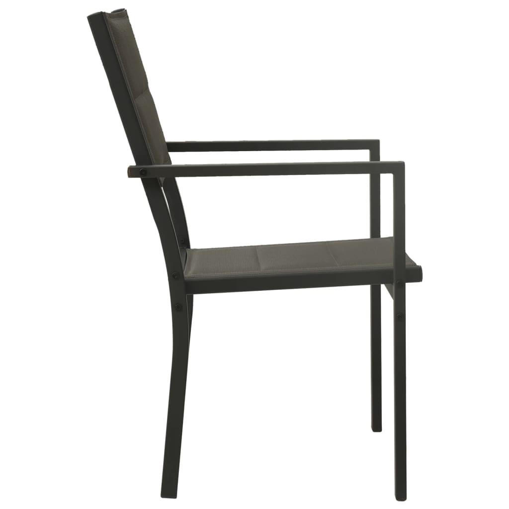 vidaXL Zahradní židle 2 ks textilen a ocel šedé a antracitové