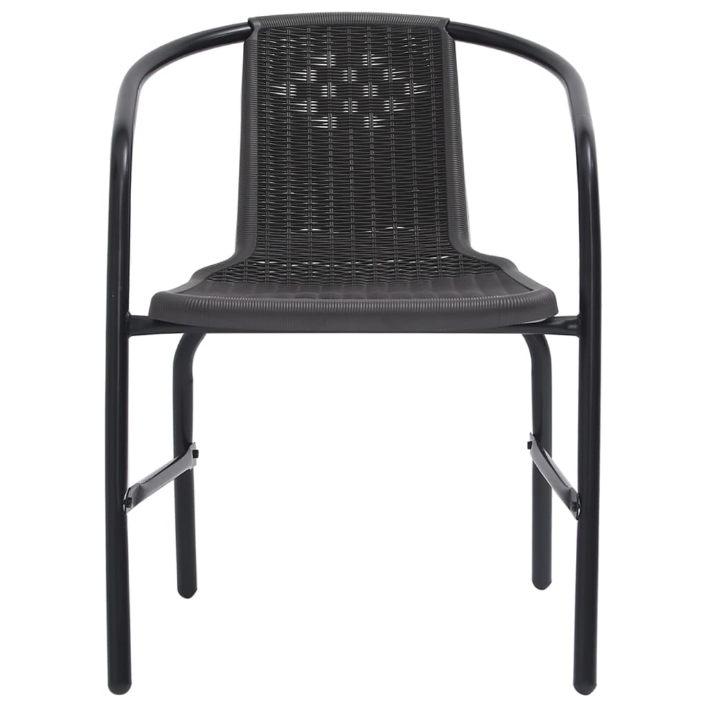 vidaXL Zahradní židle 4 ks plastový ratan a ocel 110 kg