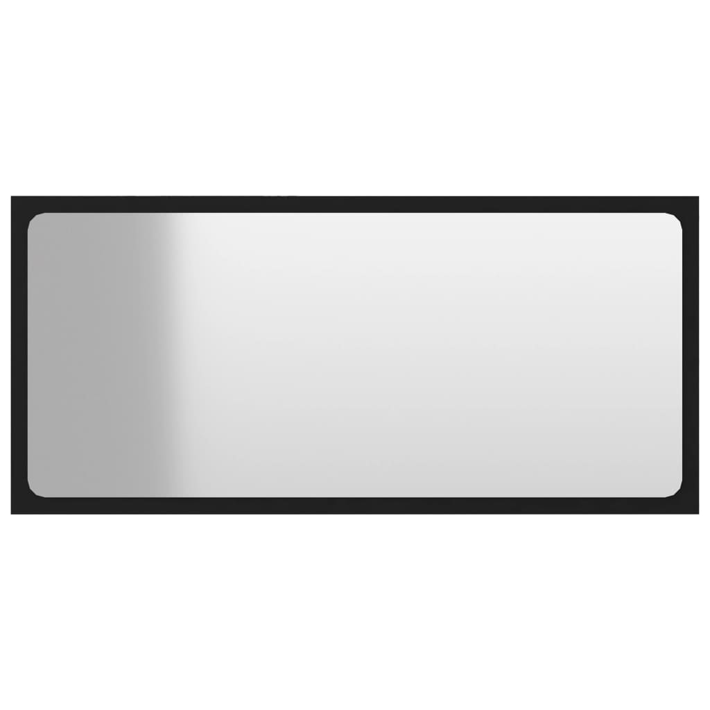 vidaXL Koupelnové zrcadlo černé 80 x 1,5 x 37 cm dřevotříska