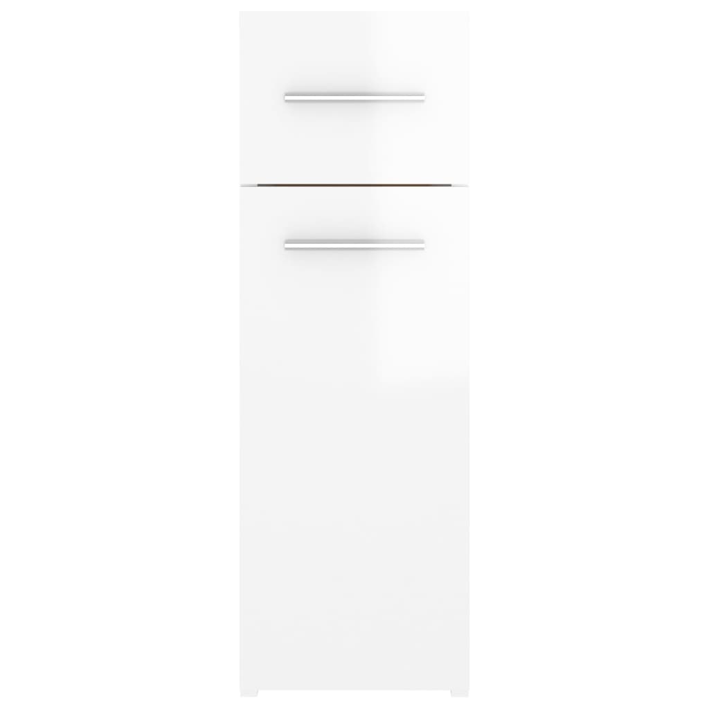 vidaXL Úložná skříňka bílá vysoký lesk 20 x 45,5 x 60 cm dřevotříska