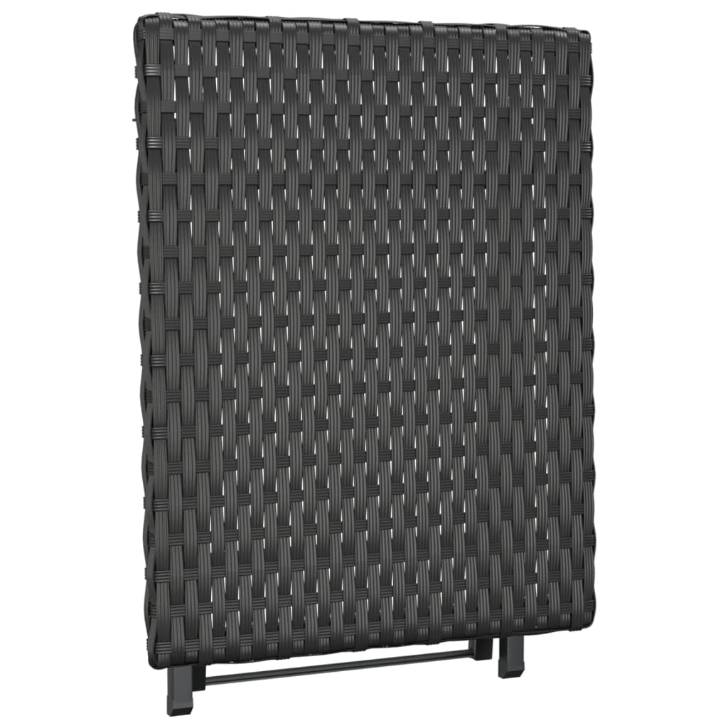 vidaXL Skládací stolek černý 45 x 35 x 32 cm polyratan