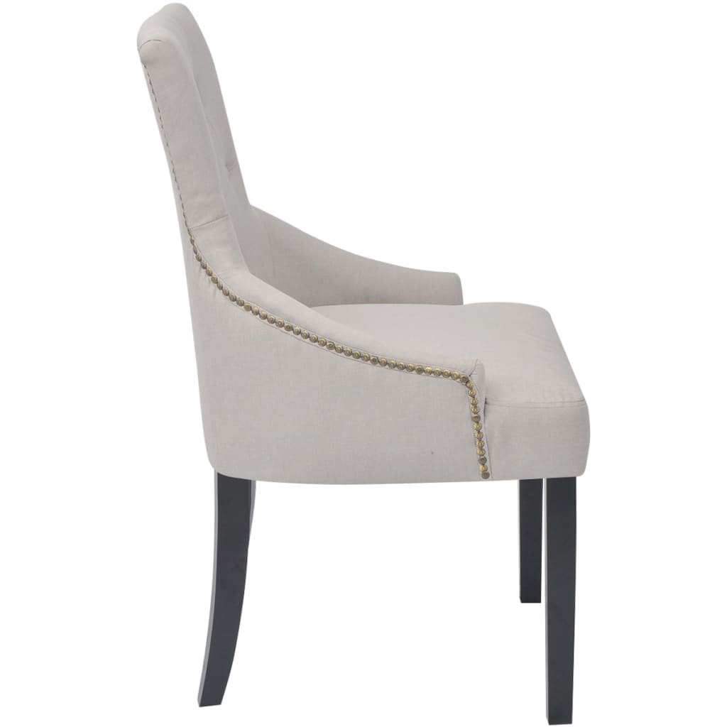 vidaXL Jídelní židle 4 ks krémově šedé textil