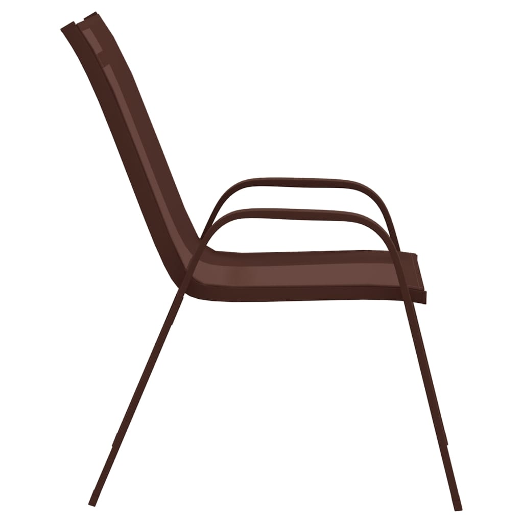 vidaXL Stohovatelné zahradní židle 6 ks hnědé textilenová tkanina