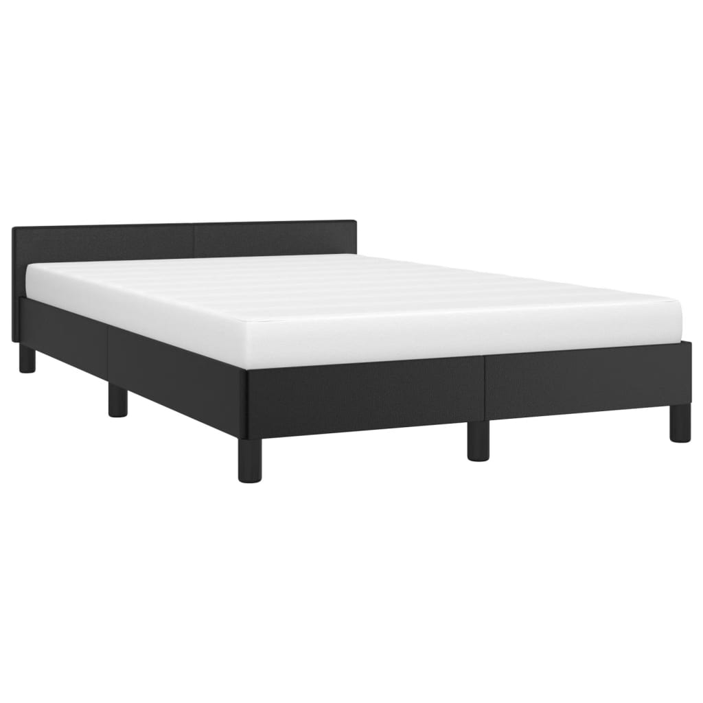 vidaXL Rám postele s čelem černý 120 x 190 cm umělá kůže