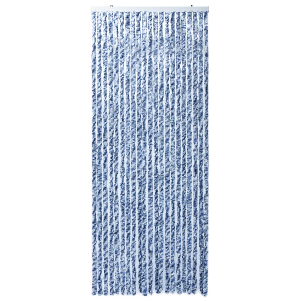 vidaXL Závěs proti hmyzu modrý, bílý a stříbrný 90 x 220 cm Chenille