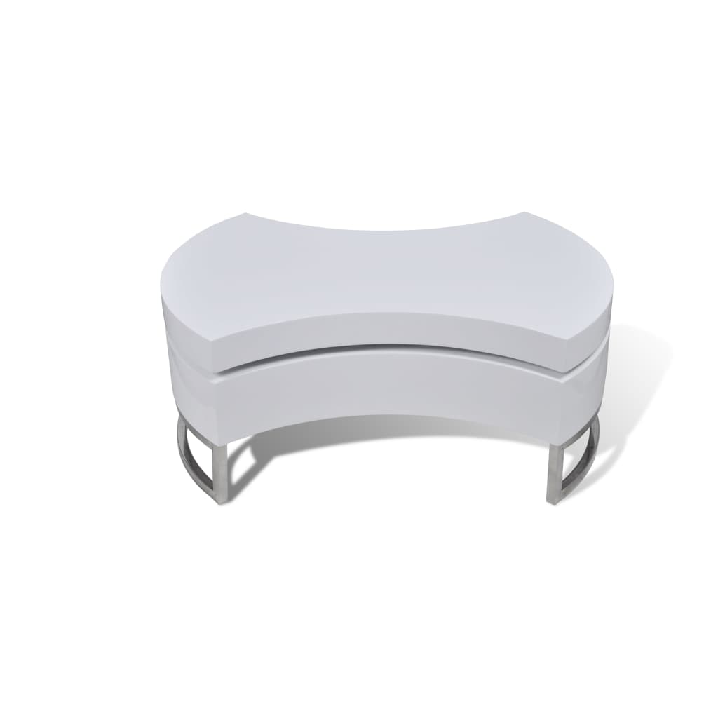 vidaXL Konferenční stolek nastavitelný bílý s vysokým leskem