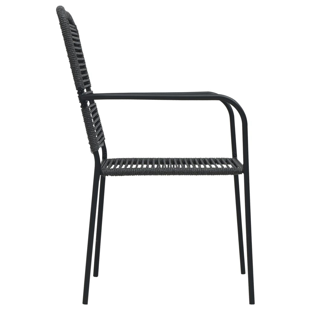 vidaXL Zahradní židle 4 ks bavlněné provázky a ocel černé