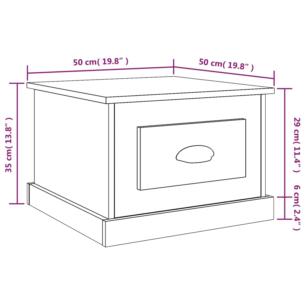 vidaXL Konferenční stolek bílý 50 x 50 x 35 cm kompozitní dřevo