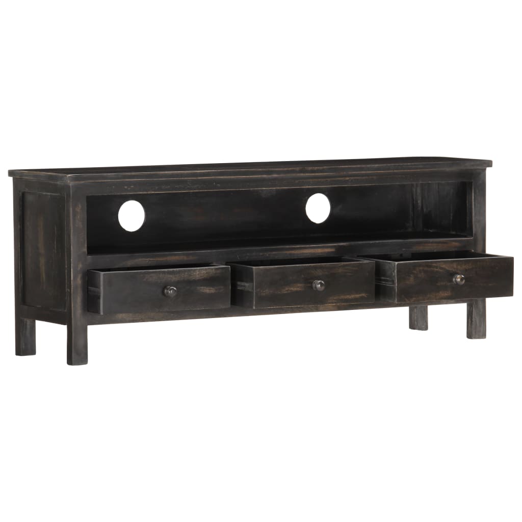 vidaXL TV stolek černý 120 x 30 x 45 cm masivní mangovníkové dřevo