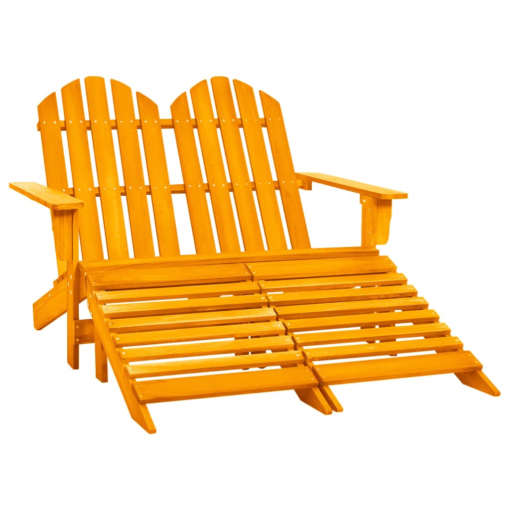vidaXL 2místná zahradní židle Adirondack s podnožkou jedle oranžová