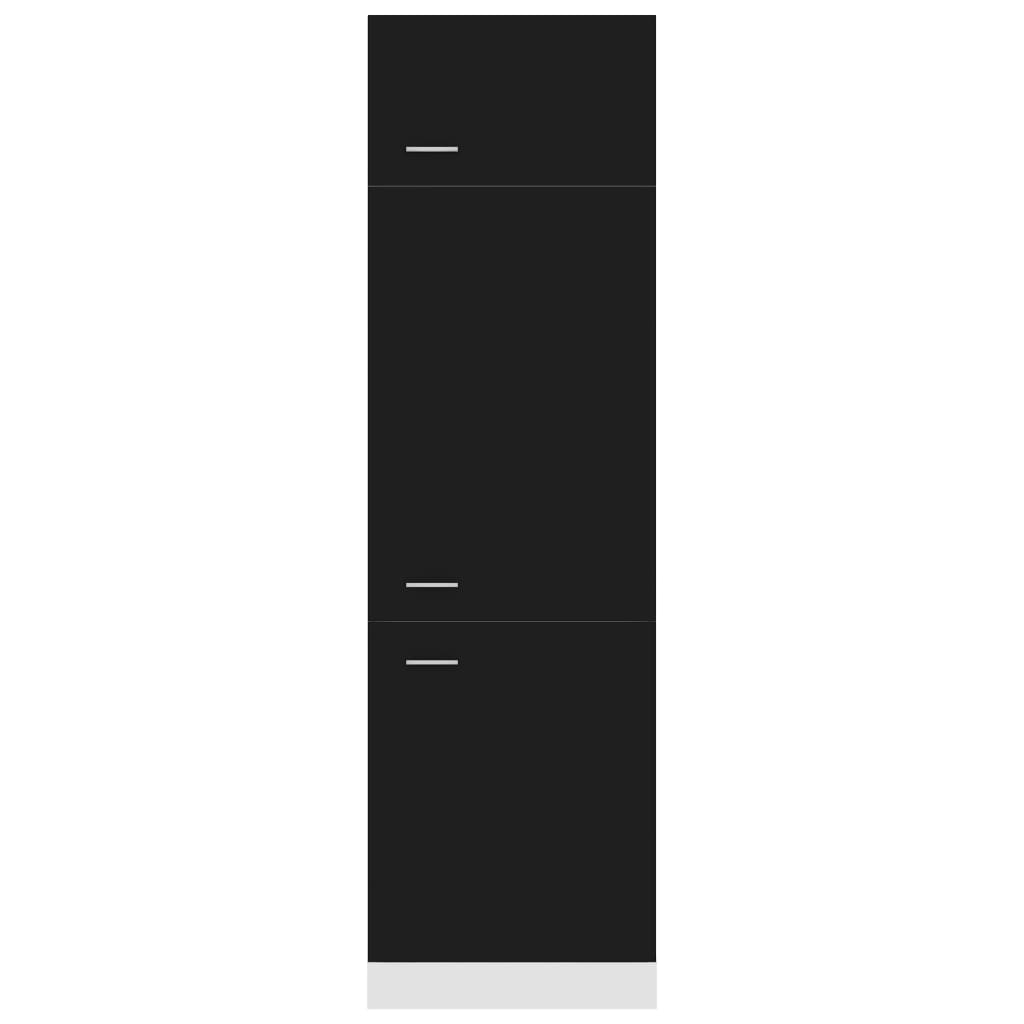 vidaXL Skříň pro vestavnou lednici černá 60 x 57 x 207 cm dřevotříska