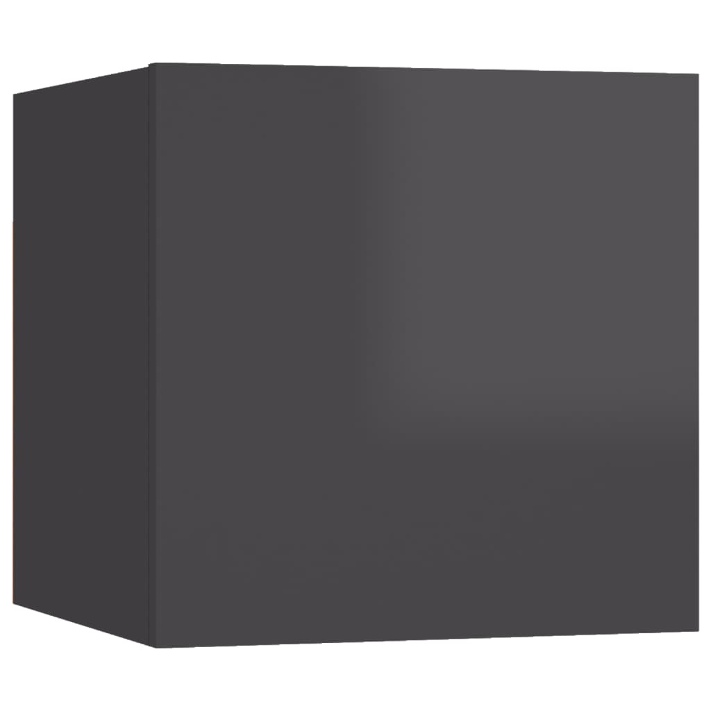 vidaXL Nástěnná TV skříňka šedá s vysokým leskem 30,5 x 30 x 30 cm