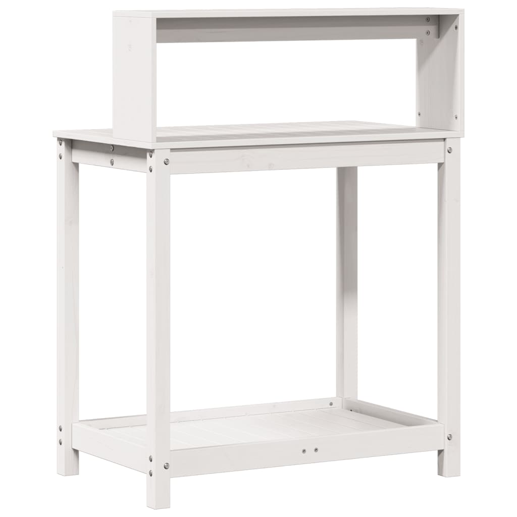 vidaXL Přesazovací stůl s policemi bílý 82,5x50x109,5 cm borové dřevo
