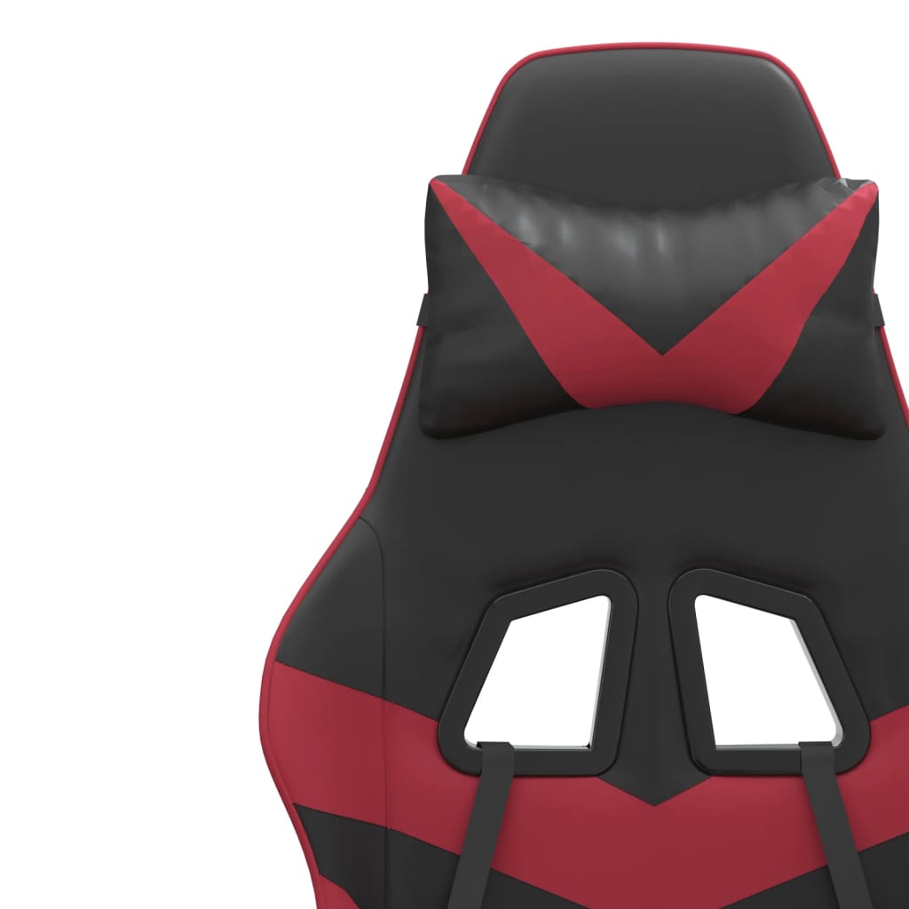 vidaXL Herní židle černá a vínová umělá kůže