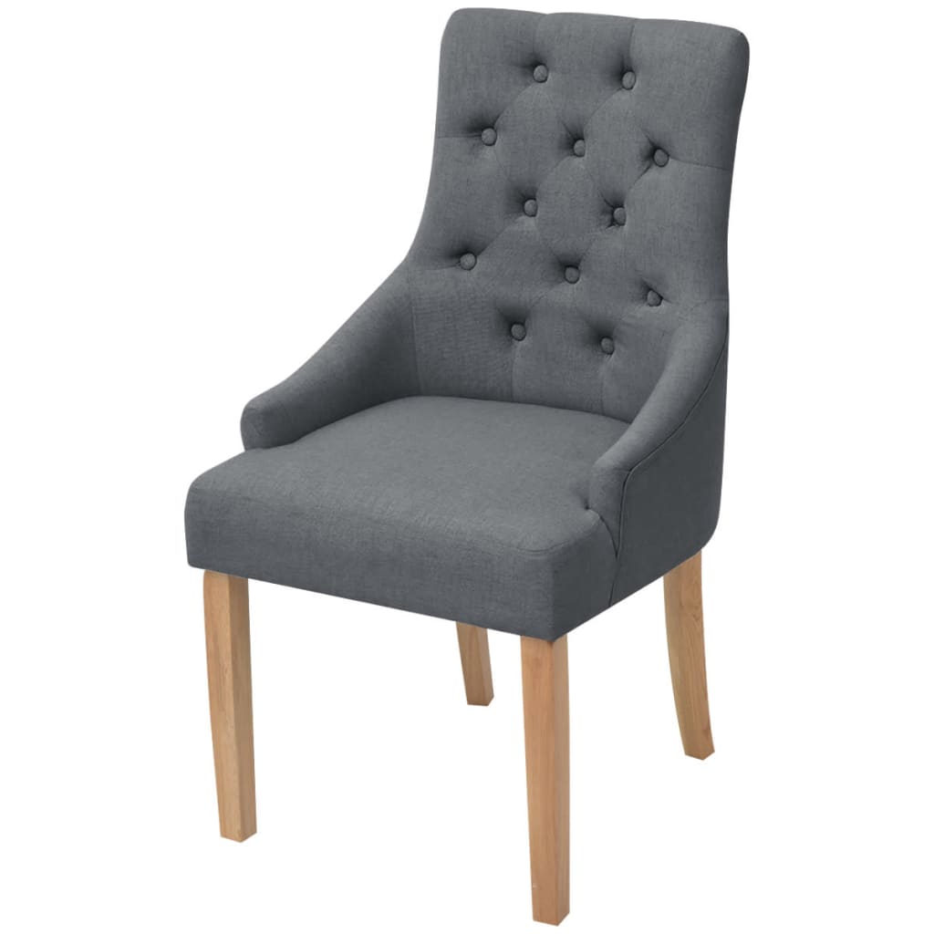 vidaXL Jídelní židle 2 ks tmavě šedé textil