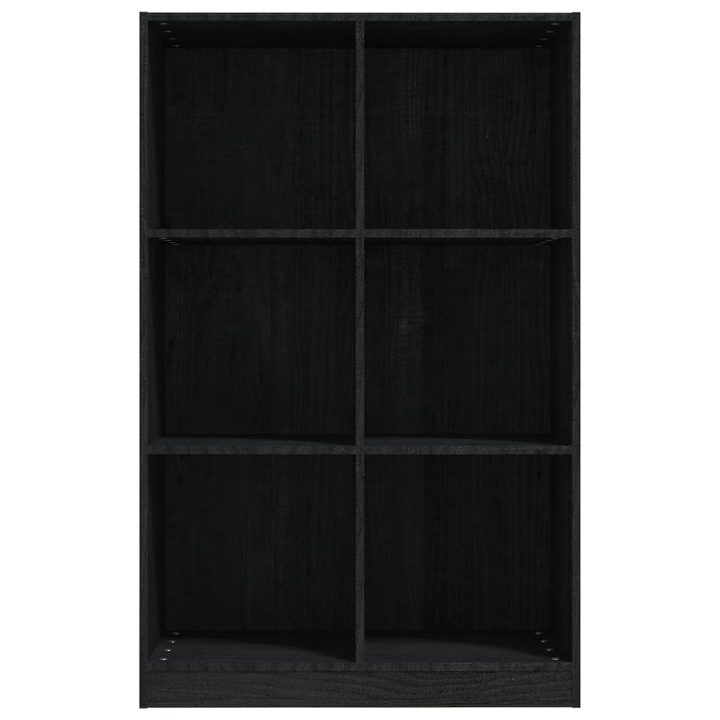 vidaXL Knihovna černá 70 x 33 x 110 cm masivní borovice
