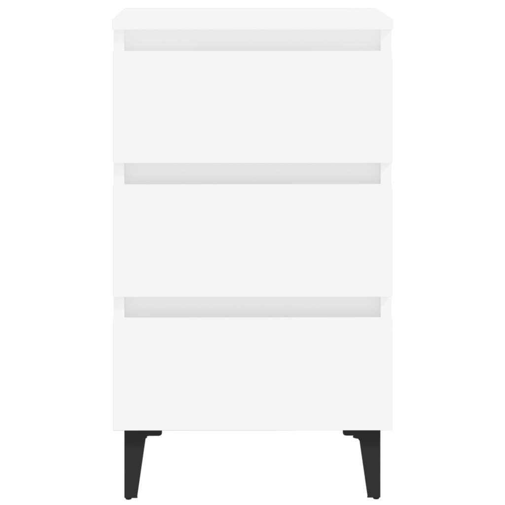 vidaXL Noční stolek s kovovými nohami 2 ks bílý 40 x 35 x 69 cm