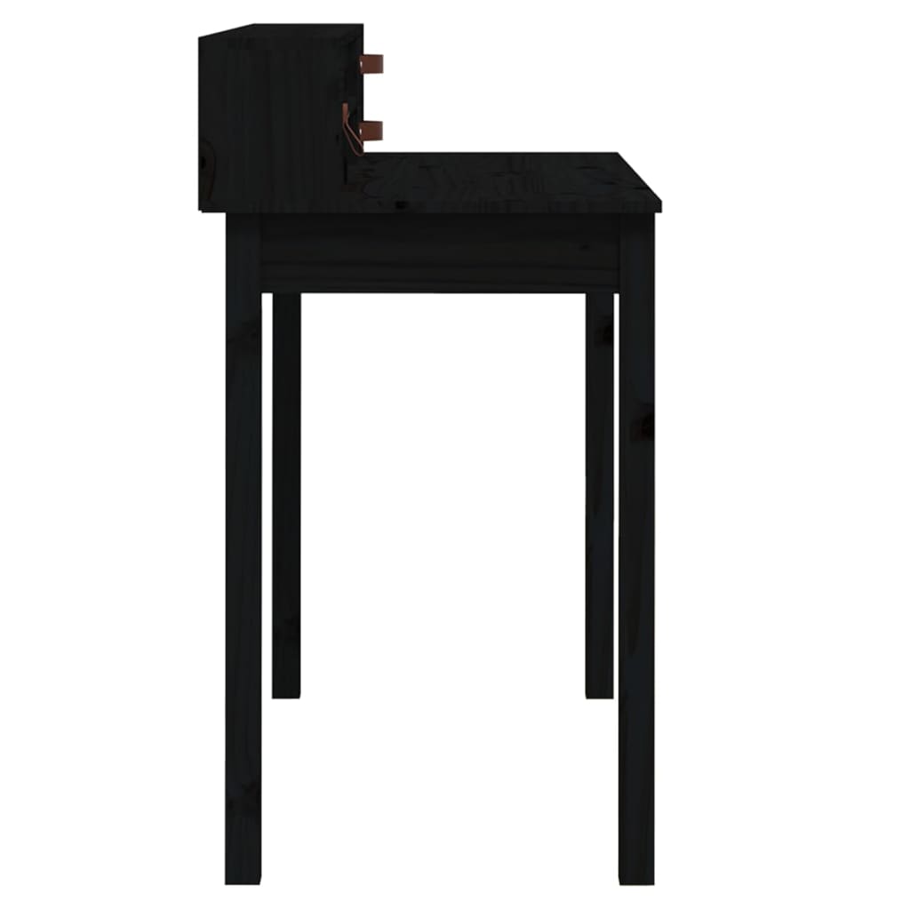 vidaXL Psací stůl černý 110x50x93 cm masivní borové dřevo