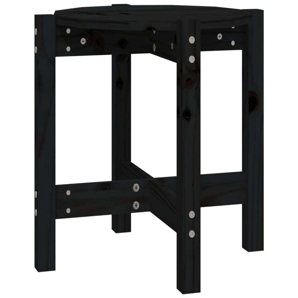 vidaXL Konferenční stolek černý Ø 42,5 x 45 cm masivní borové dřevo