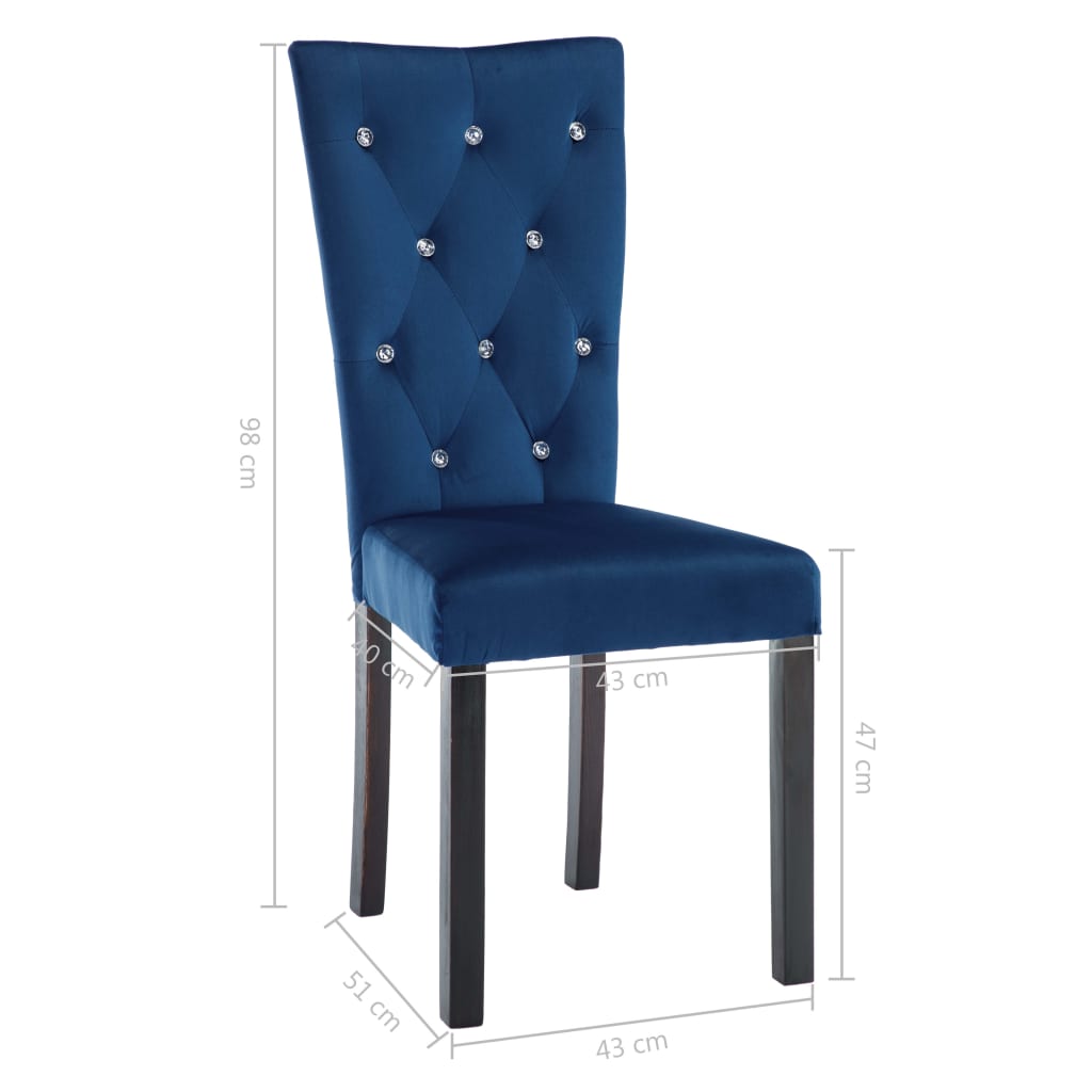 vidaXL Jídelní židle 2 ks tmavě modré samet