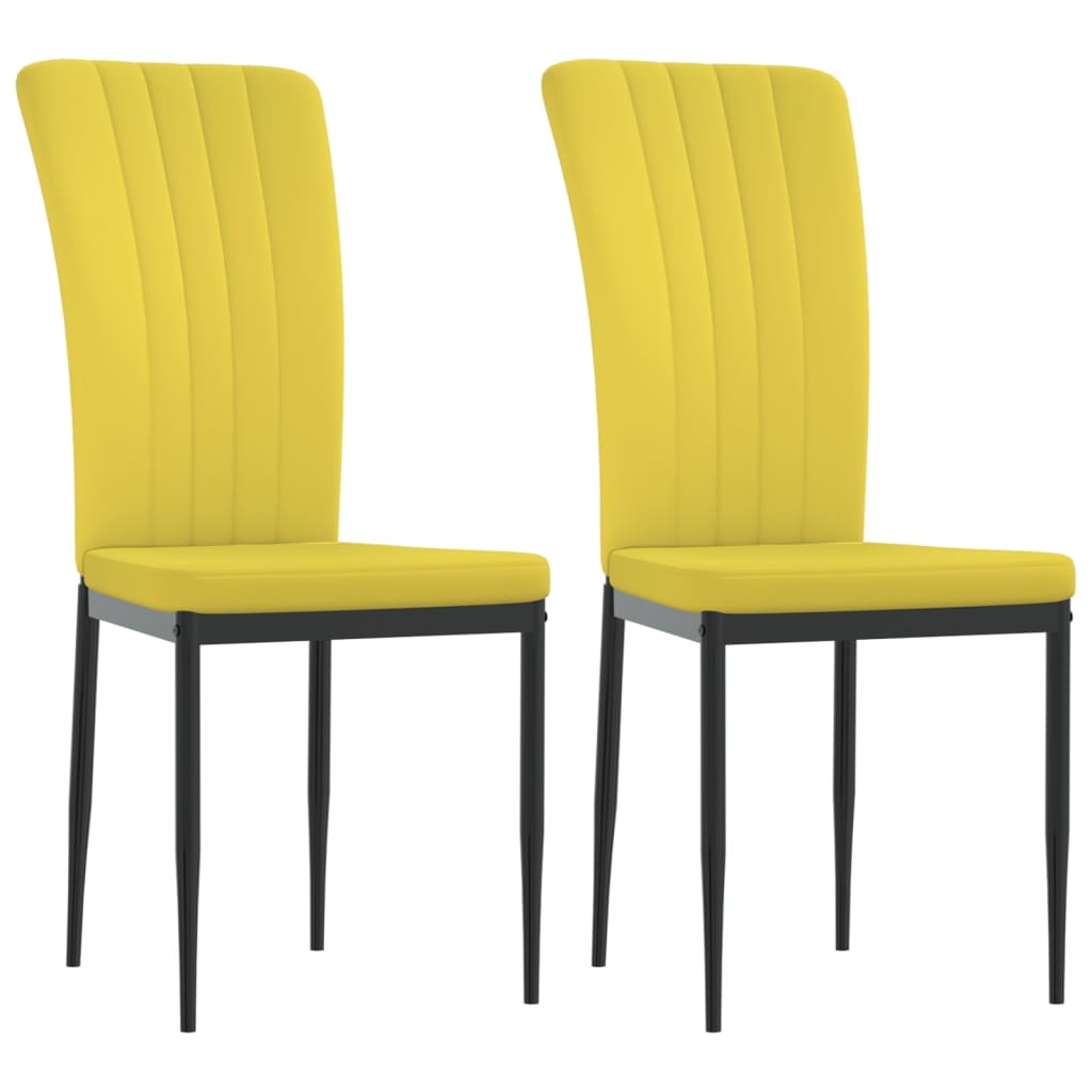vidaXL Jídelní židle 2 ks hořčicově žluté samet