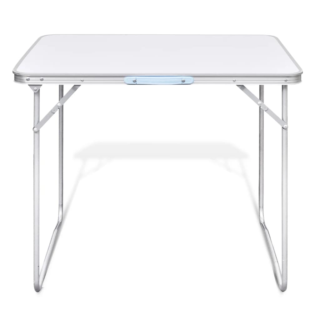 Skládací kempingový stůl s kovovým rámem 80 x 60 cm
