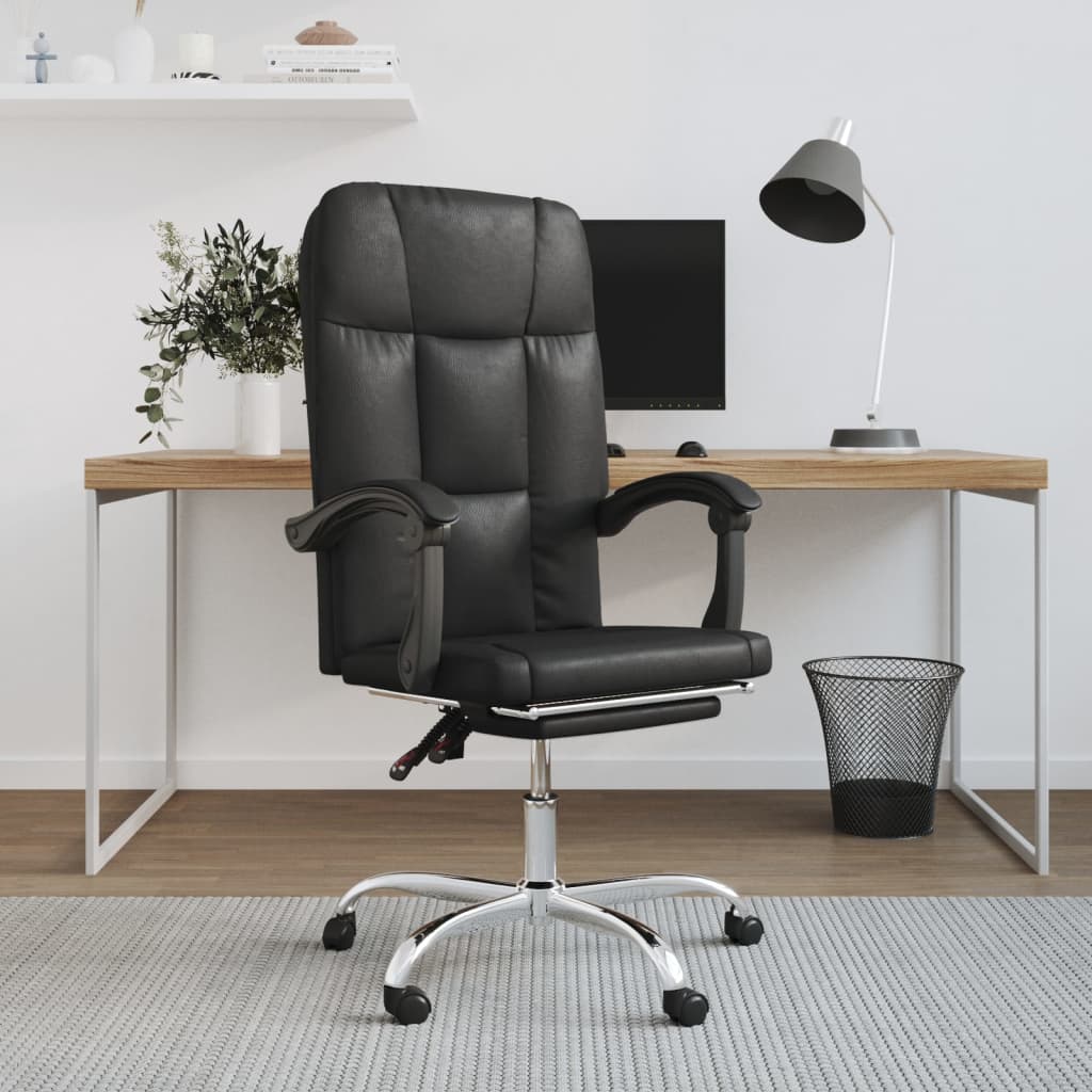 vidaXL Polohovací kancelářská židle černá umělá kůže