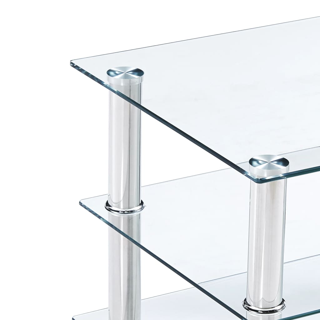 vidaXL TV stolek průhledný 120 x 40 x 40 cm tvrzené sklo